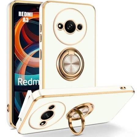 Fodral till Xiaomi Redmi A3, stötsäkert silikonskydd med 360° rotationsstöd - vit Vit