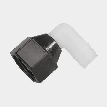 Złączka kątowa Shurflo do pomp, kątowa 90°, 1/2" (NPT) (wewnętrzny), 13 mm (1/2′′) wąż, plastik - Jachtowa