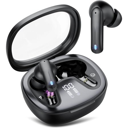 Trådlösa öronsnäckor, Bluetooth 5.3-hörlurar i örat, Bluetooth-hörlurar med 4 ENC-brusreducerande mikrofoner, NYA Mini Bluetooth-öronsnäckor 36H Deep 