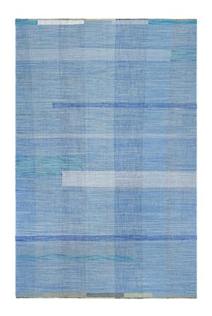 Handgeweven Kelim Moderne Vloerkleed 197X298 Donkerblauw/Blauw