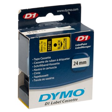 TAPE DYMO D1 SORT/GUL 24MM*