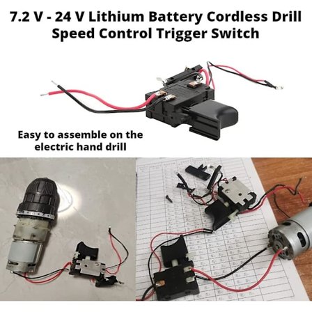 Trigger Switch Lithium Batteri Trådløs Hastighedsboremaskine Hastighedskontrol, 7.2-24V Elektrisk Boremaskine Trigger Switch