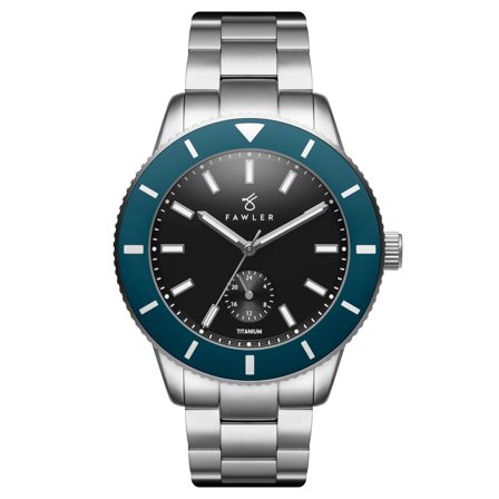 Makalu | Niebieski szczotkowany zegarek tytanowy dla nurków dla mężczyzn - Zegarki na rękę