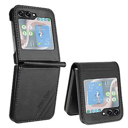 Plånboksfodral för Samsung Z Flip 5, 3 kreditkortsfack ID-korthållare, PU-läder Flipfodral