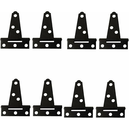 Dörrgångjärn, 8 st 2 tum svarta gångjärn, T-formade hållbara rostfria järnlätta skjul dörrstöd DIY skåpgångjärn