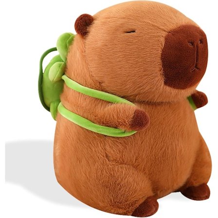 Sød Capybara Plysdyr med Skildpadde Rygsæk Capybara Plyslegetøj