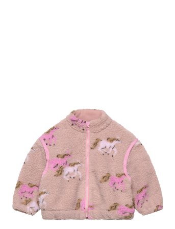 Printed Teddy Jacket W. Removable Sleeves Beige Copenhagen Colors