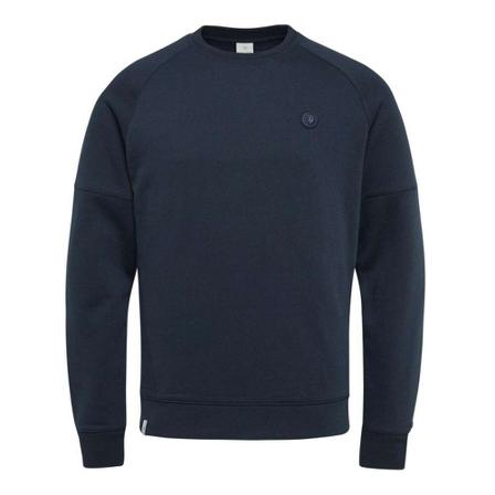 Cast Iron, R-neck recycled cotton sweater Blauw, Heren, Maat:S