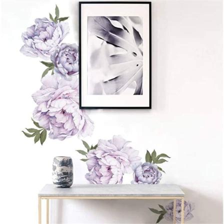 Vægklistermærker Lilla Pæon Blomster Vægklistermærker Hjemmeindretning Livin