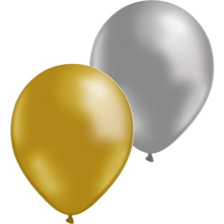 20-Pack Ballonger i Guld & Silver - Latex Festdekoration för Födelsedag, Årsdag & Nyår Premium Partytillbehör