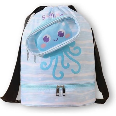 Børne Jellyfish Svømmetaske - Svømme Rygsæk - Strand Rygsæk med Separat Skorum