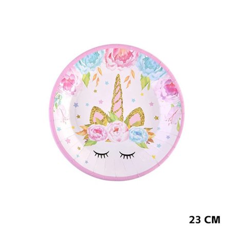 Vackert utformat servis-set med enhörningstema för 16 gäster, babyflicka, grattis på födelsedagen, festdekorationer, festtillbehör