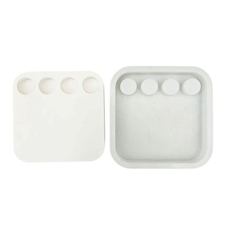 Silikoneform til håndværk, støbeform i harpiks, firehuls lysestage, form til lysestager