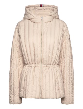Crv Feminine Lw Down Jacket Cream Tommy Hilfiger