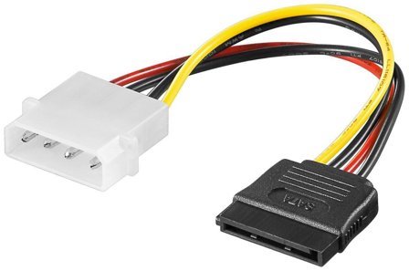 MicroConnect Strømadapter - 4-pin intern strøm (hann) til SATA-strøm (hann)