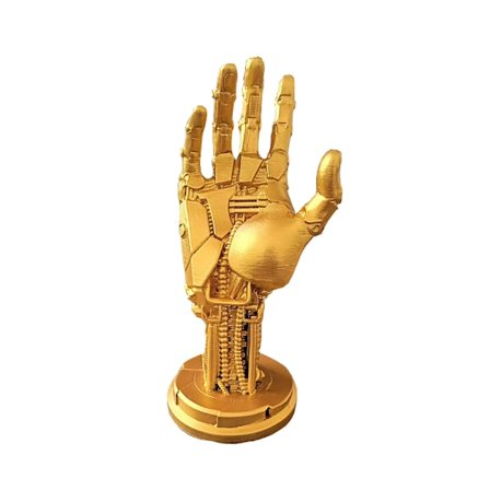 Cyberpunk Mekanisk Håndstand - Universal Gaming Headset og Controller Holder til Skrivebord - Guld