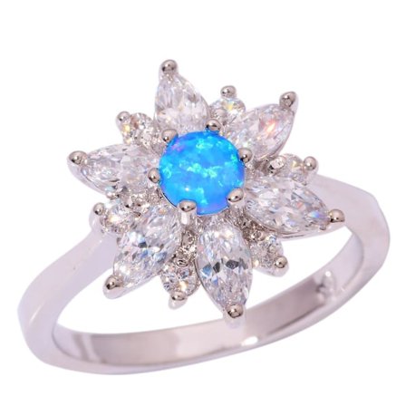 Silversmycken filled ring BLÅ Brand Opal