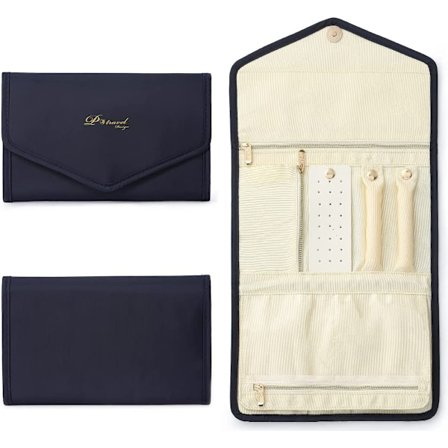 Smykkerrulle, smykkearrangør til rejser, sammenklappelig opbevaringspose til