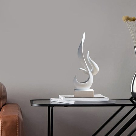 Resin Minimalistisk Statue Figurer Abstrakt Ornament Skulptur Elegant Skrivebordsdekoration Statue Bogreol Stue Hotel Bar Dekoration, Hvid