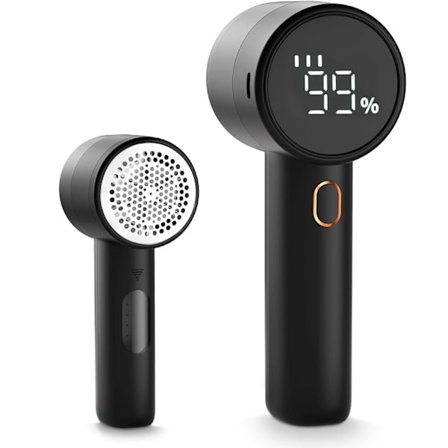 Luddborttagare, med 3 hastighetsinställningar och ett 6-bladigt huvud (svart)