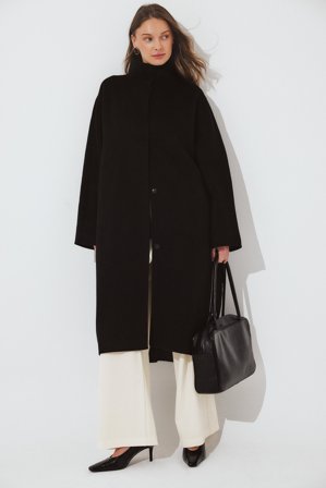 Pelin x NA-KD Oversize-Mantel aus Wollmischung - Frühlingsjacken - Schwarz - EU 38