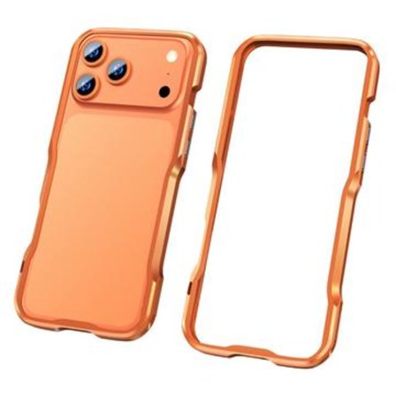 iPhone 17 Pro Max Luphie Safe Lock Metallstötfångare - Orange