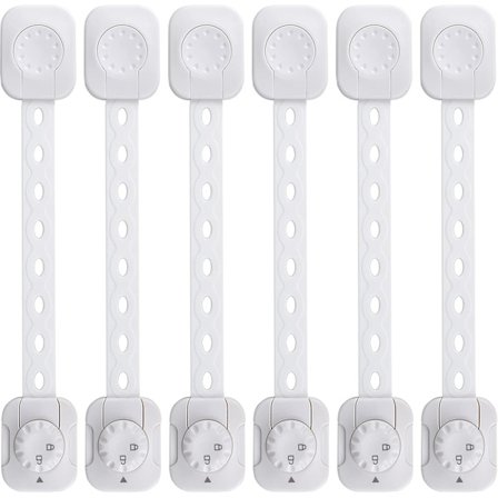 Baby Sikkerhetslås (Forbedret), Pakke med 6 Skaplåser for Barn