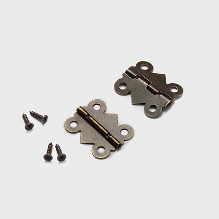 Retro Smykkeskrin Hengsler 100 stk Metallskap Lås Dekorativ Hasp Maskinvare Beslag Bronse 90 Grader