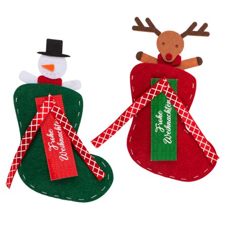 Mini Julestrømpe med Julefigur