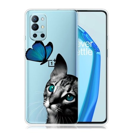 Butterfly läder OnePlus 9R fodral - Genomskinlig