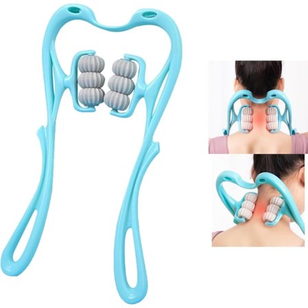 Nackmassage Roller, Nackmassager Roller med 6 Bollar Massage Point, 360° Justerbar Roterande Nackroller Massager