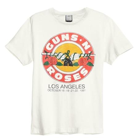Amplified Unisex Adult Vintage Bullet Guns N Roses T-Shirt XS V Vintage White XS