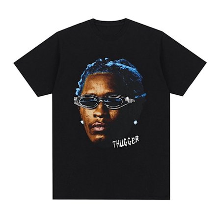 Rapparen Young Thug Grafisk T-shirt Herr Dam Mode Hip Hop Vintage T-shirt