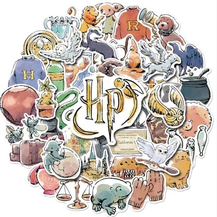 Conquest Journals Harry Potter Akvarell Vinyl Klistermärken, Set med 50, Vattentäta och UV-beständiga, Perfekt för Alla Dina Prylar