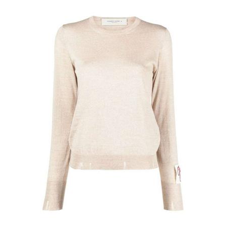 Golden Goose, Round-neck Knitwear Beige, Dames, Maat:L
