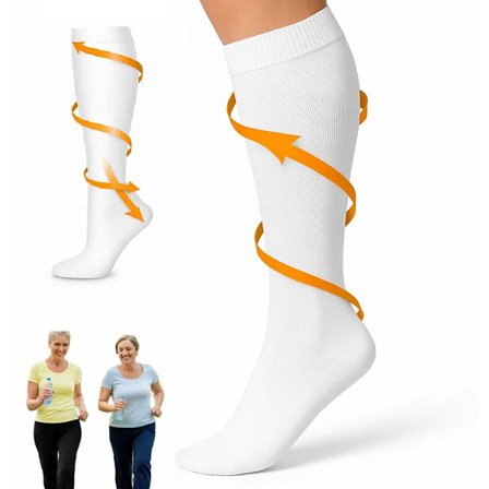 Kompressionsstrumpor I Stödstrumpor I Flygstrumpor I Anti-Trötthet I Storlek S/M (35-39) I Vit