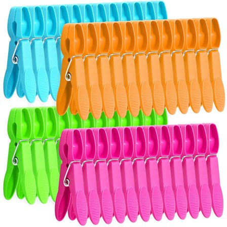 48 Pakk Fargerike Plast Klesklyper, Heavy Duty Tøy Klesklyper