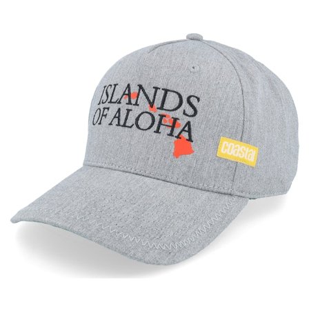 Coastal - Grijs adjustable Cap - 6 Panel Curved Visor Island Grey A-Frame Adjustable @ Hatstore
