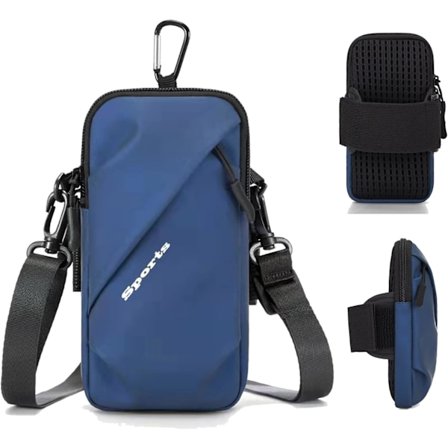 (Blå) Telefonholder Armbånd, Crossbody Skulderrem Holster Taske med Armbånd til iPhone og Andre