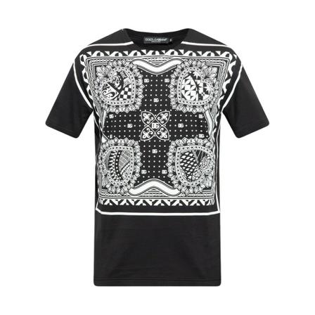 Dolce & Gabbana Patterned T-shirt , Zwart , Heren , Maat: S