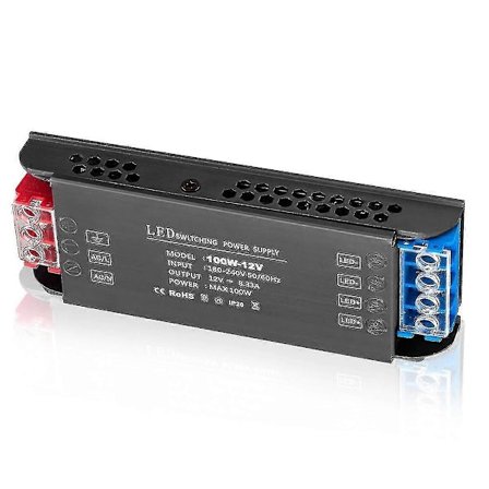 LED-muuntaja 12 V 100 W, LED-muuntaja 230 V - 12 V DC, kytkentämuuntaja [DB]