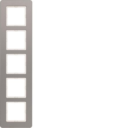 Hager 10156074 Dekkramme for Berker Q.7, aluminium 5 rom, Strømbrytere & vegguttak