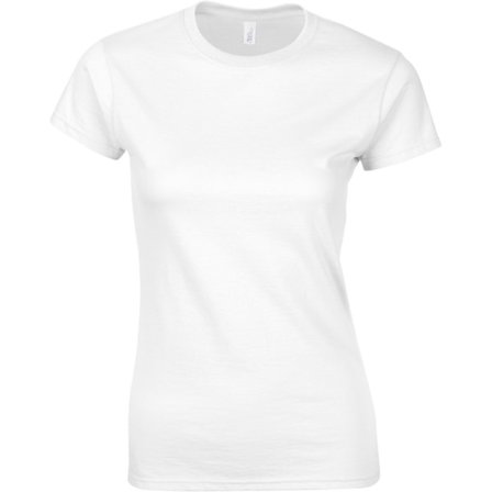 Gildan Ladies Soft Style Kortärmad T-shirt 2XL Vit