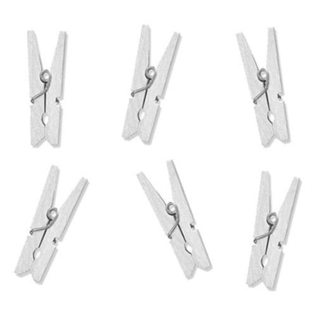 20-pack - Klädnypor Små Vita - 3 cm