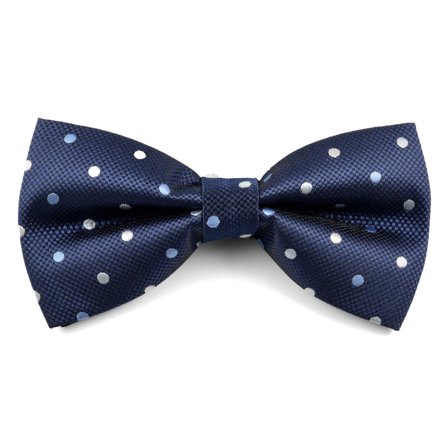 Papillon blu con puntini bianchi per uomini - Papillon pre-annodati