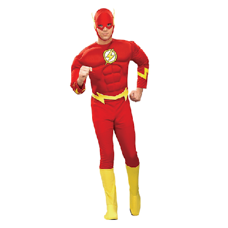 The Flash Mens Muscles Costume XL Röd/Gul