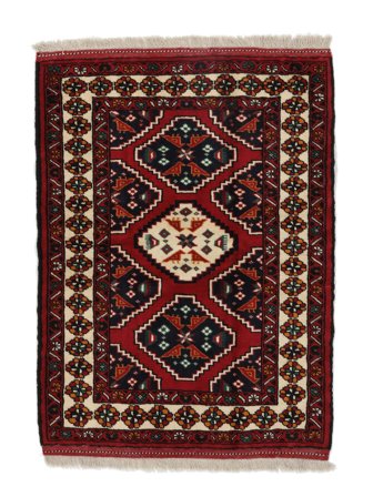 86X115 Tapete Turcomano Oriental Preto/Vermelho Escuro (Lã, Pérsia/Irão) Carpetvista