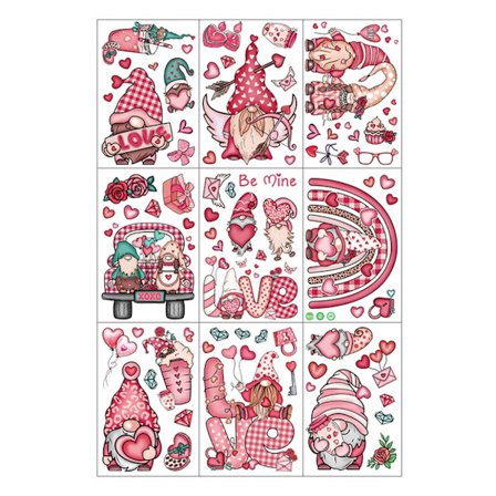 Valentinsdag Vinduesklistermærker Mærkater Røde PVC Mærkater Glasdekoration