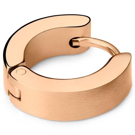 Różowo-złocisty płaski kolczyk kółeczko dla mężczyzn