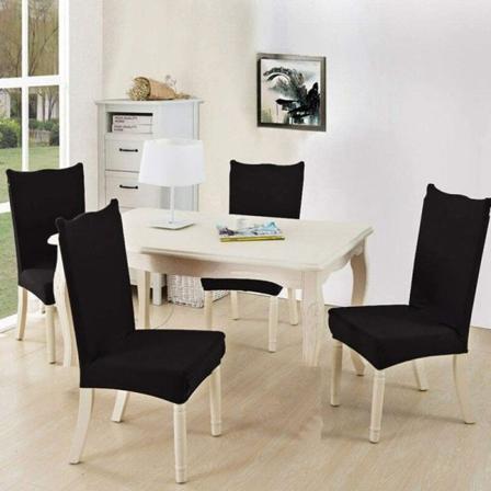 Sett med 6 Universelle Stretch Stolkseter - Moderne - Svart